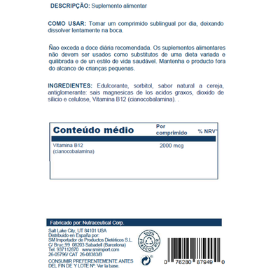 Doplněk stravy Solaray Vitamín B12 90 tablet 90 tablet
