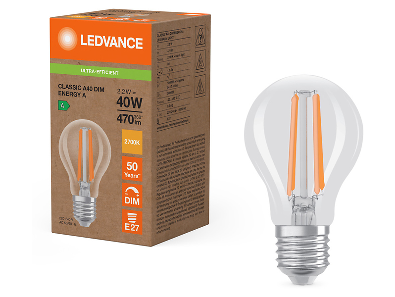 Żarówka LED Bańka E27 2,2W z ciepłą barwą światła