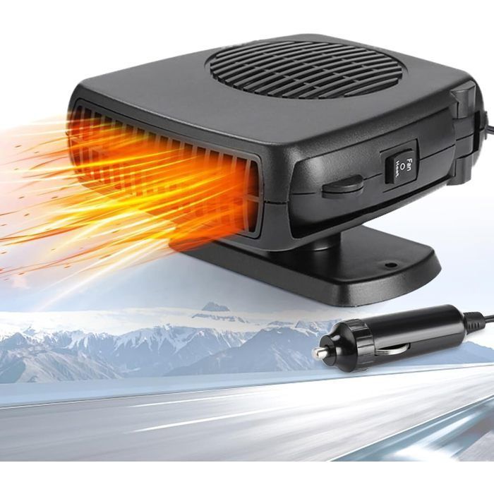 Calefactor y enfriador portátil 2 en 1 para coche: 12 V 200 W mediante encendedor de cigarrillos, descongelador rápido del parabrisas y deshumidificador para vehículos.