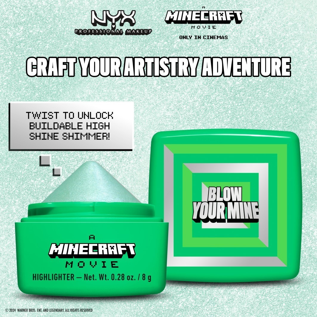 NYX Professional Makeup Highlighter Minecraft kolekcija – Rijetki balzami za hajlajtere iz filma Minecraft – 1 komad