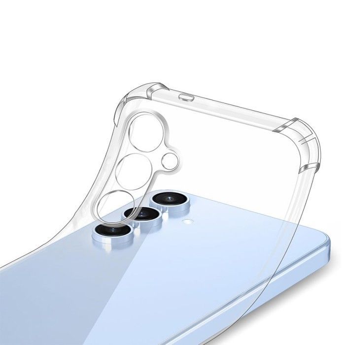 Capa transparente à prova de choque EVETANE compatível com Galaxy S25 + 2 protetores de tela