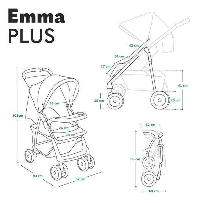LIONELO Emma Lightweight Stroller - Quick Fold - 6-36 Months - Bag Included - Large Basket - Beige