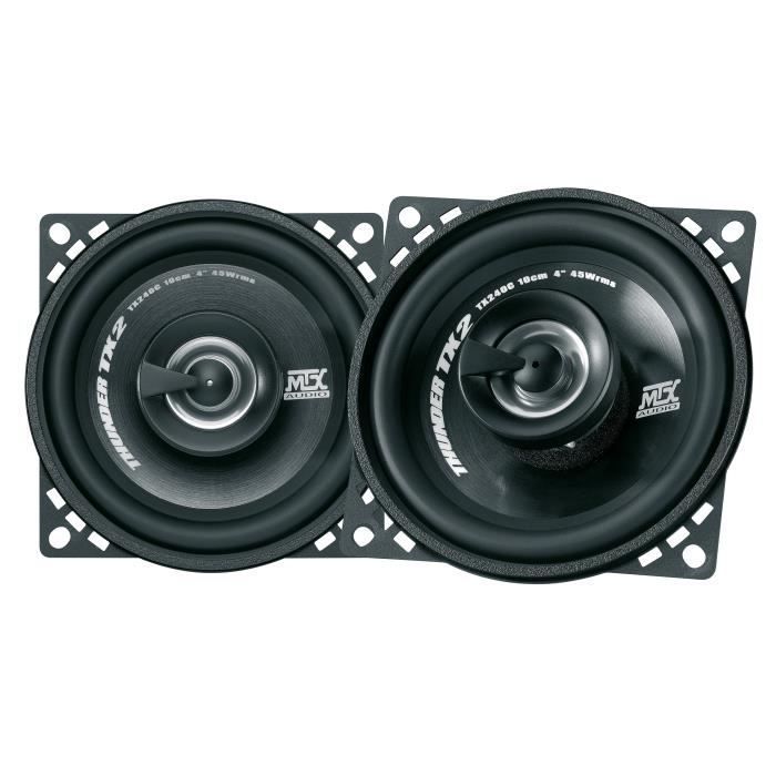 Altavoces coaxiales - MTX AUDIO - TX240C - 10 cm 4 Ω 45 W RMS 310 W de potencia máxima con bobina móvil de aluminio de Ø25 mm y tweeter de mylar de Ø13 mm