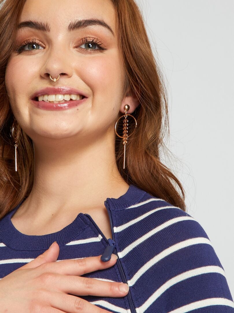 Sweter z cienkiej dzianiny - So Easy - NIEBIESKI