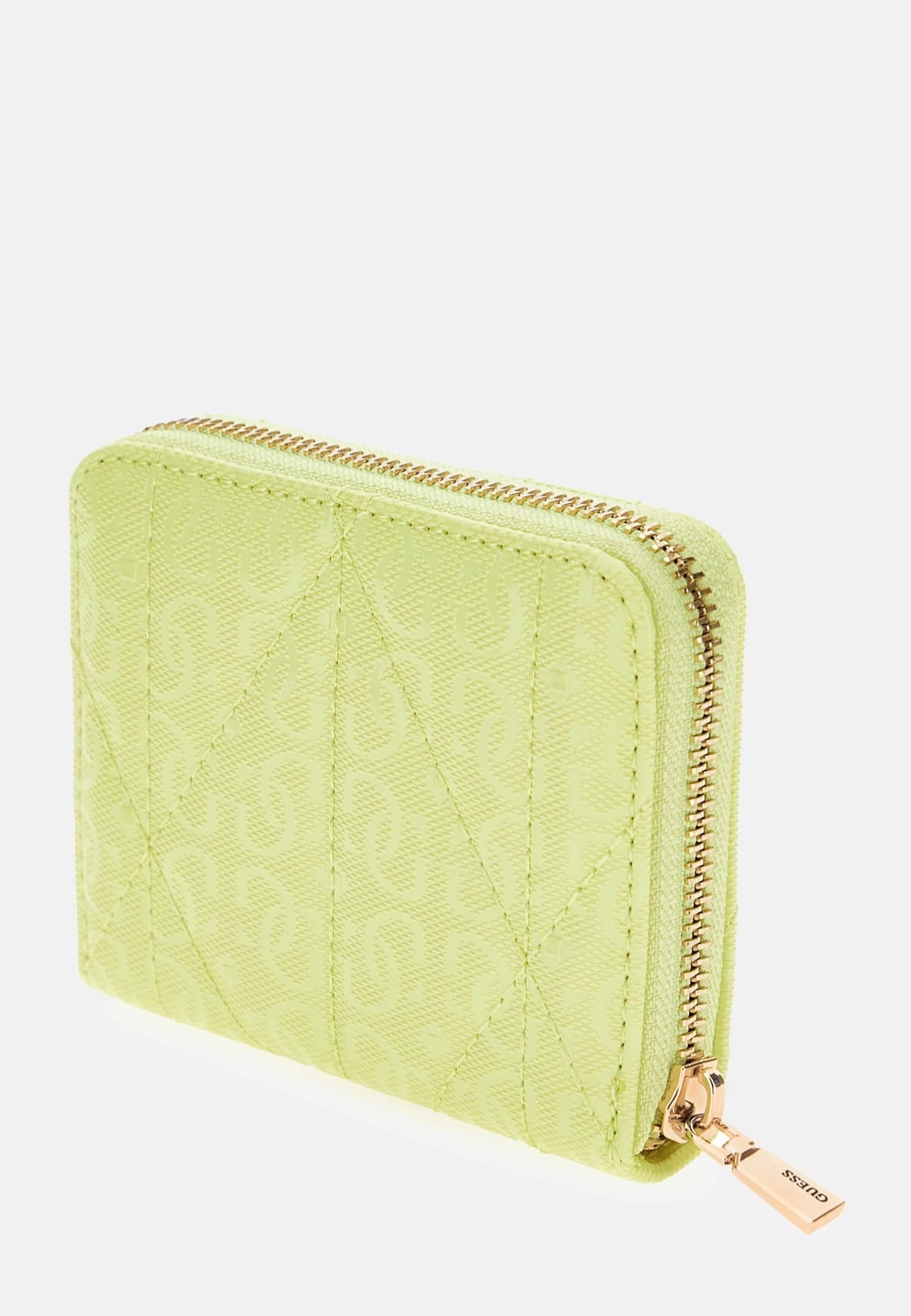 Portefeuille Guess ALDINA SMALL ZIP AROUND - jaune