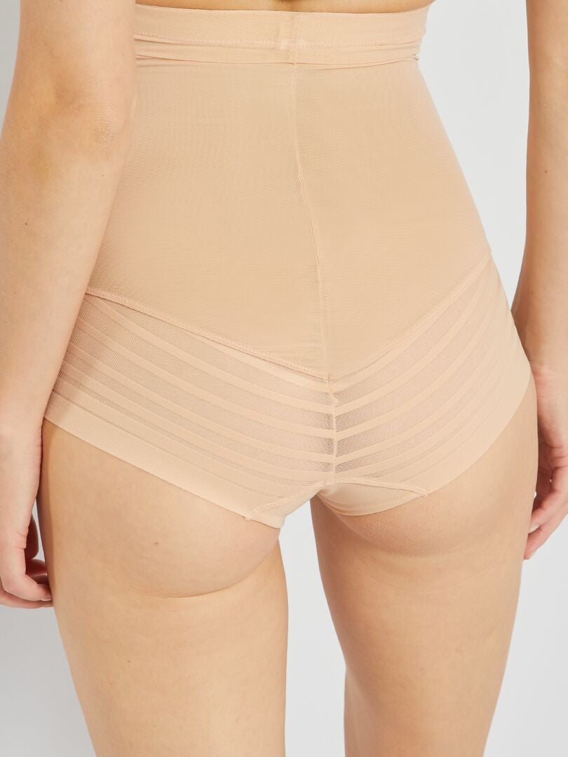 Majtki modelujące z wysokim stanem „By Bra” – BEŻOWE