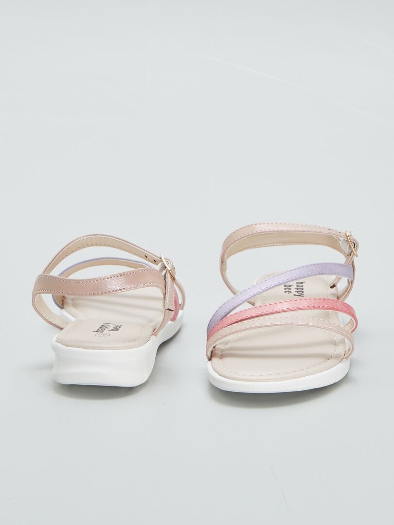 Sandalias tricolor - ROSA