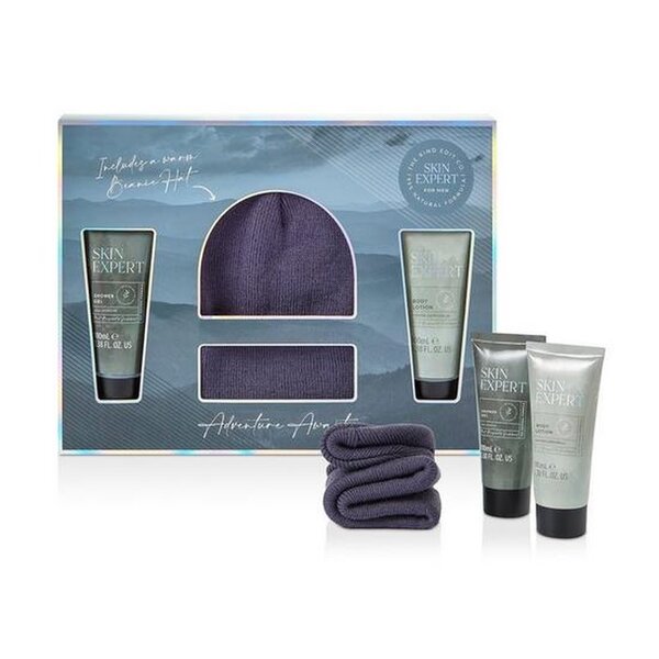 Dárková sada Skin Expert Beanie Sprchový gel + Pleťové mléko + Čepice Beanie | Pánské | Superdrug