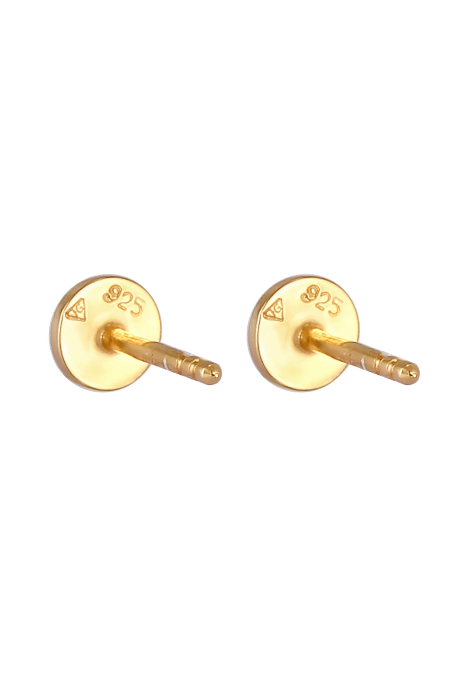 Elli Femmes Cercle Basique Géo Tendance en Argent Sterling 925 Plaqué Or