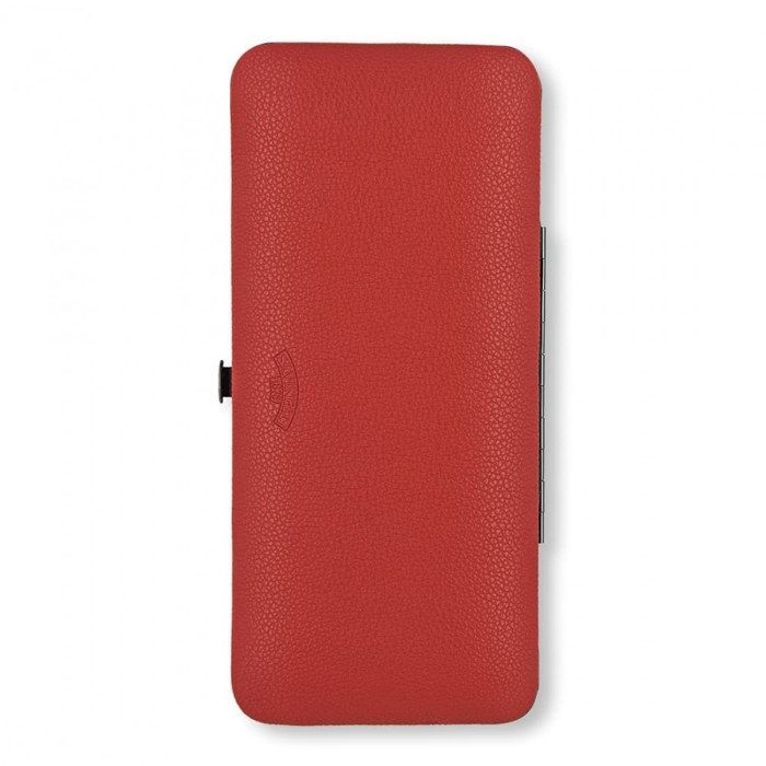 Savinelli: Estuche rígido de cuero rojo para 3 puros