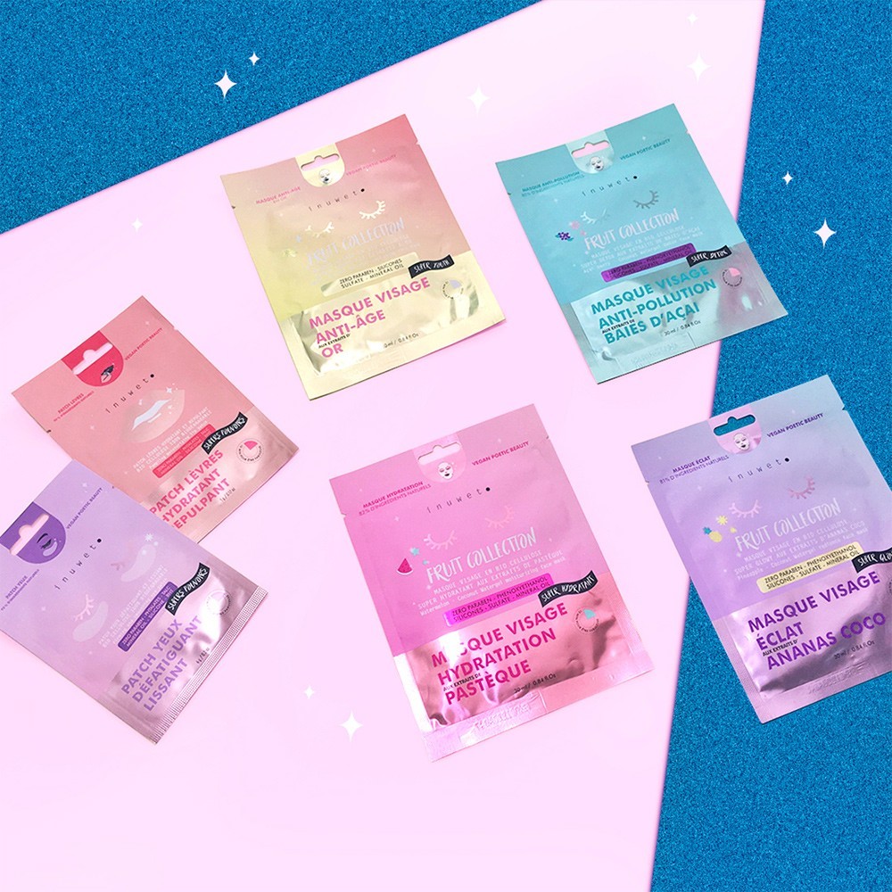 Inuwet Masque visage fruit collection biocellulose anti âge