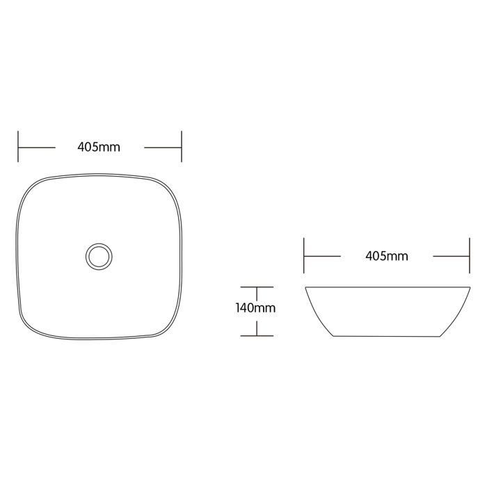 Lavabo de encimera ovalado de cerámica blanca doporro con revestimiento NANO Easy Clean Brüssel104 40,5x40,5x14 cm