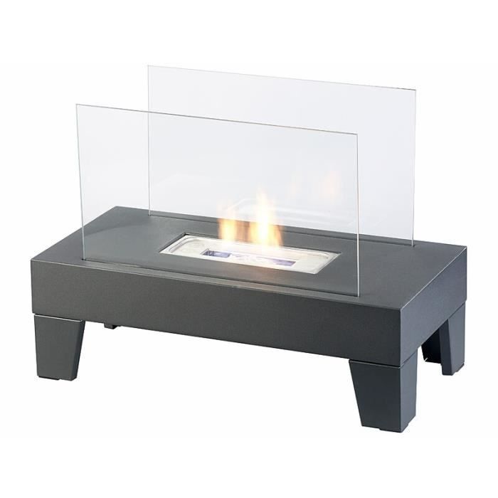 Chimenea decorativa - Carlo Milano - Bioetanol - Funcionamiento sin humo - Autonomía de 60 minutos - Cristal templado