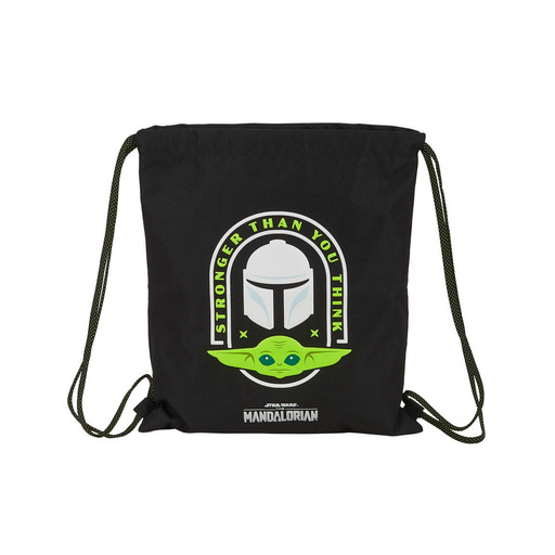  Safta 612041196, Mochila Saco Unisex Niños, Negro/verde Flúor, Único