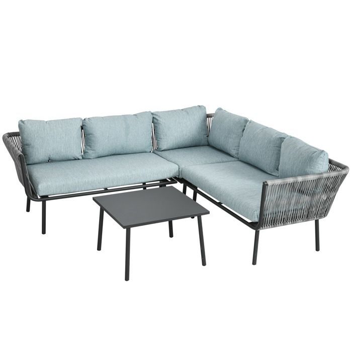 Outsunny - Set di mobili da giardino - Alluminio - 120x71x65 cm - Grigio