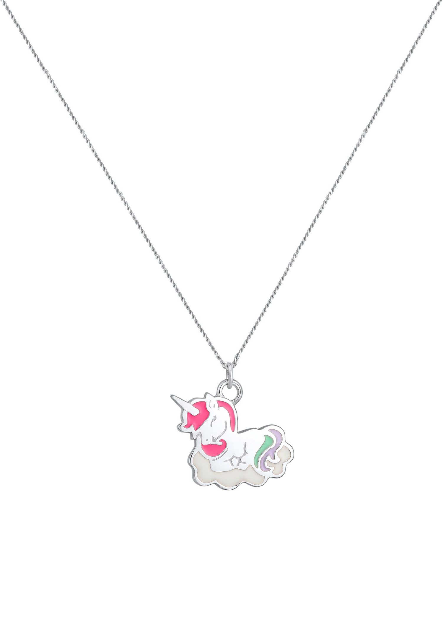Elli Pendentif enfant licorne nuage ludique avec émail en argent sterling 925