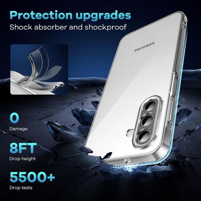 Case for Samsung Galaxy A17 + 2x [Screen Protector] Soft Silicone Lightweight Transparent Shockproof - New&Teck