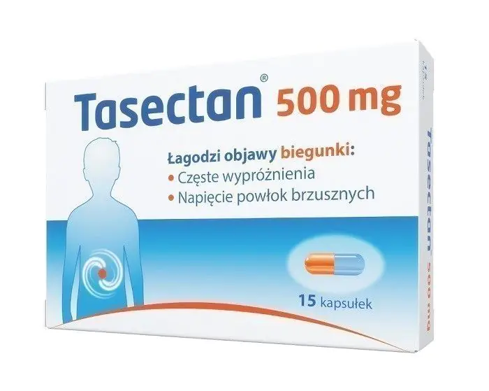 Tasectan 500 mg, Preparat łagodzący objawy biegunki, Kapsułki