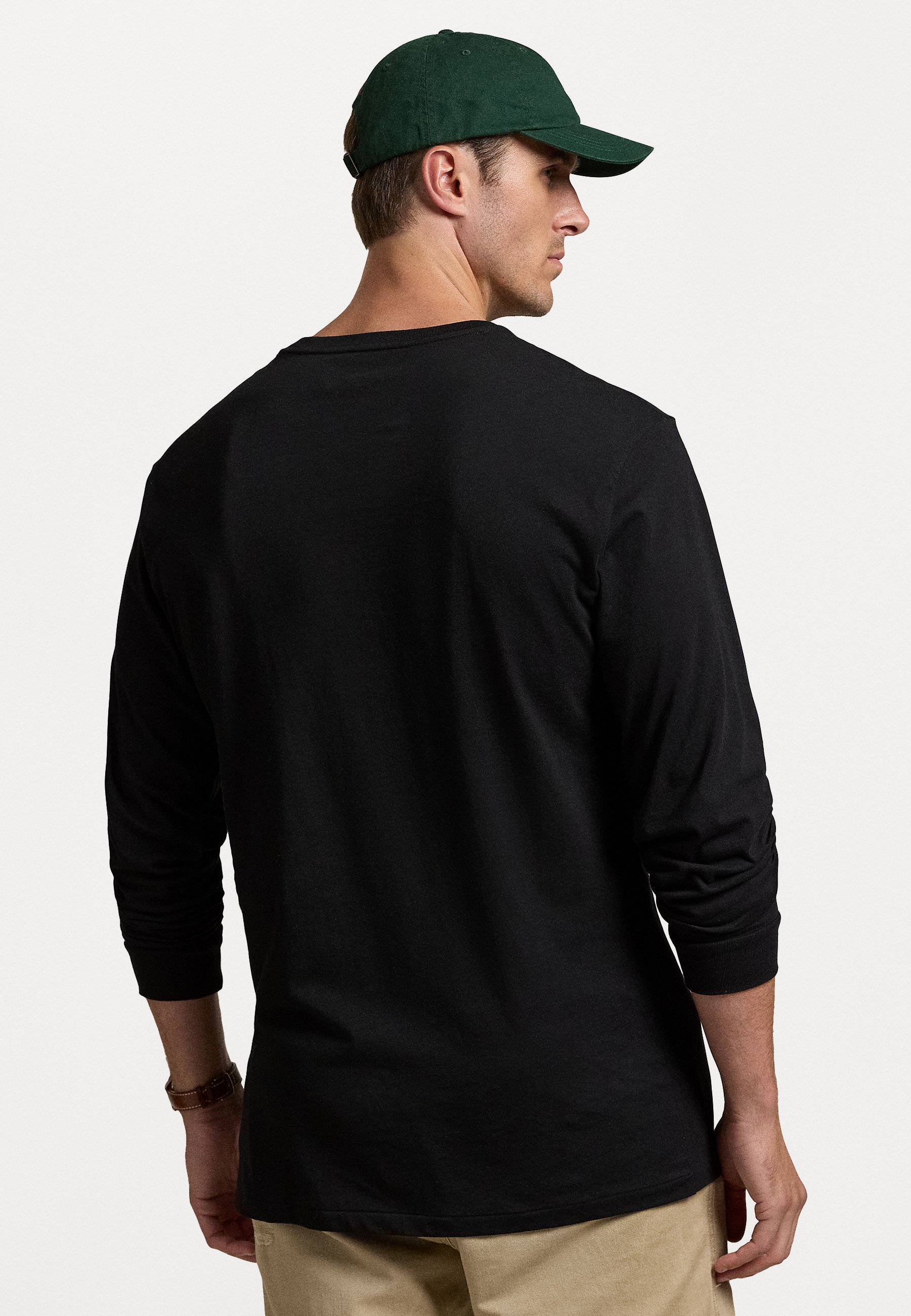 Polo Ralph Lauren Big & Tall Classic Fit Jersey T-shirt met lange mouwen - Top met lange mouwen - zwart