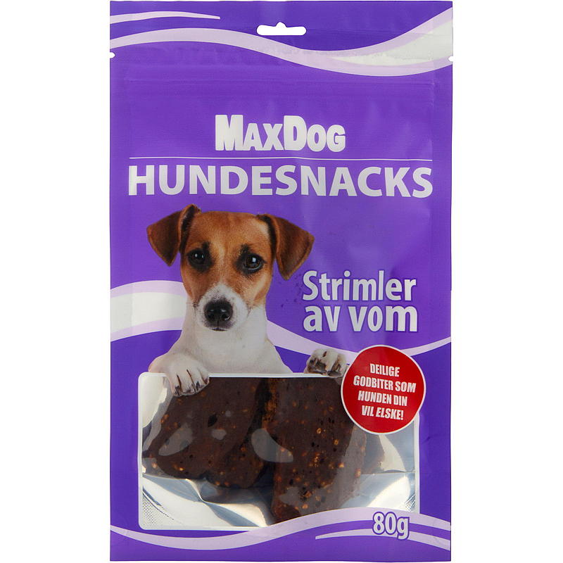MaxDog Hundgodis 80 g, vomremsor MaxDog