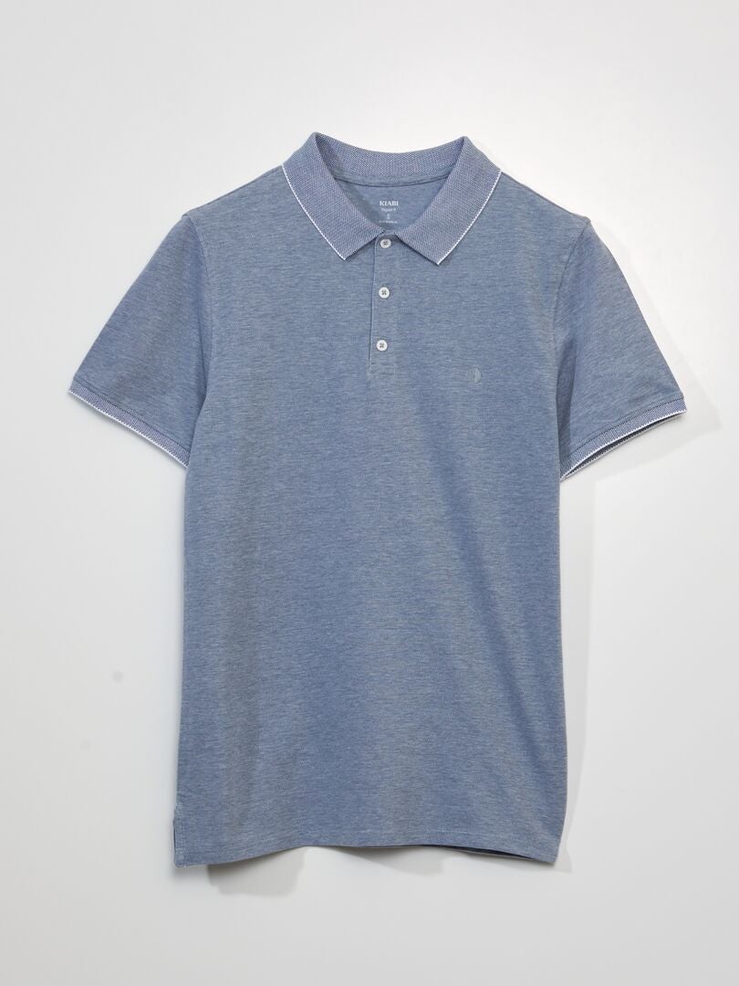 Polo Piqué Algodão - AZUL