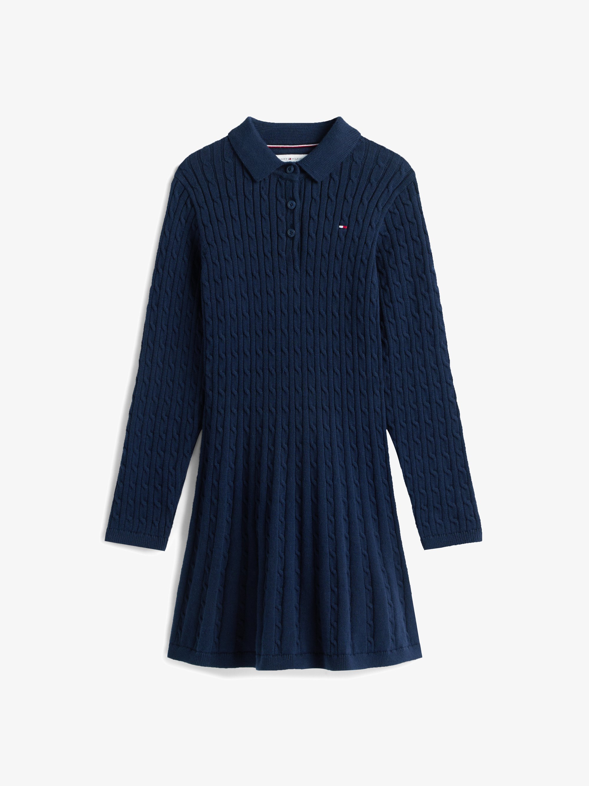 Robe pull Tommy Hilfiger à torsades - Bleu marine foncé