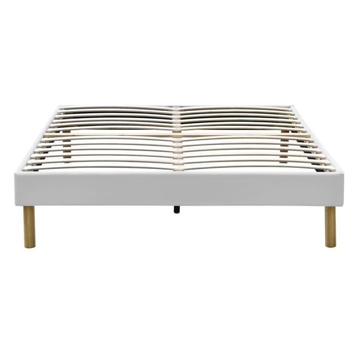 Gepolsterter Lattenrost – 120 x 190 cm – 20 cm Lattenrosthöhe – 13 Latten – Schneller und einfacher Aufbau – Weiß