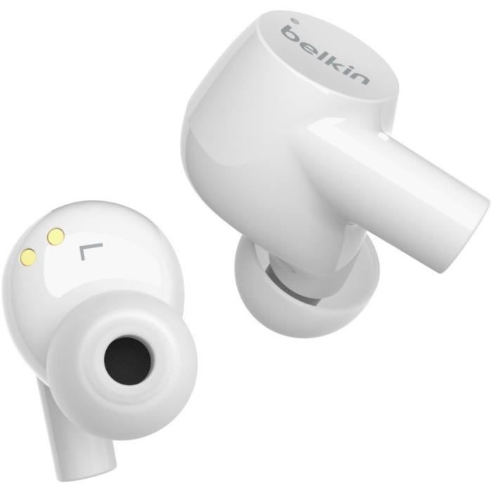 Belkin SoundForm Rise True Wireless Ohrhörer – 7 Stunden Akkulaufzeit, IPX5, 10 m Reichweite – Weiß
