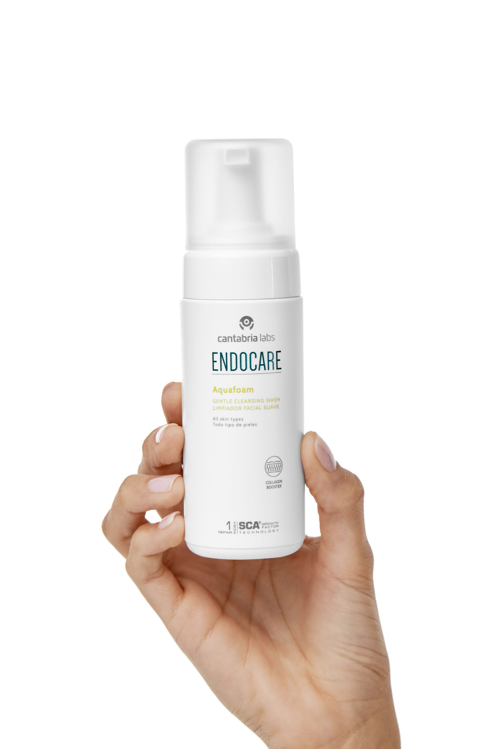 „Endocare Essential Aquafoam“ veido valymo putos Veido valymo priemonė iš vaistinės