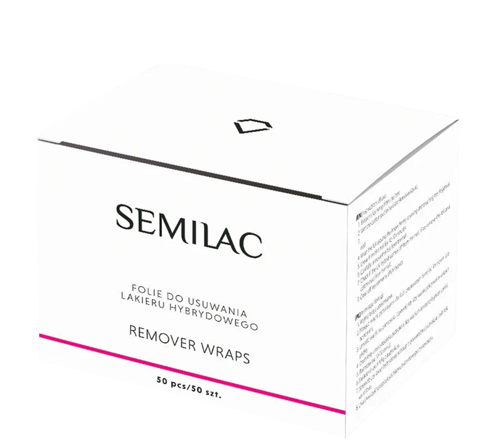 Semilac Remover Wraps Folie do usuwania lakieru hybrydowego 50szt