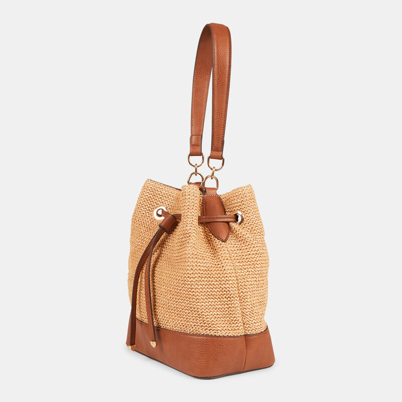 Borsa bucket effetto rafia