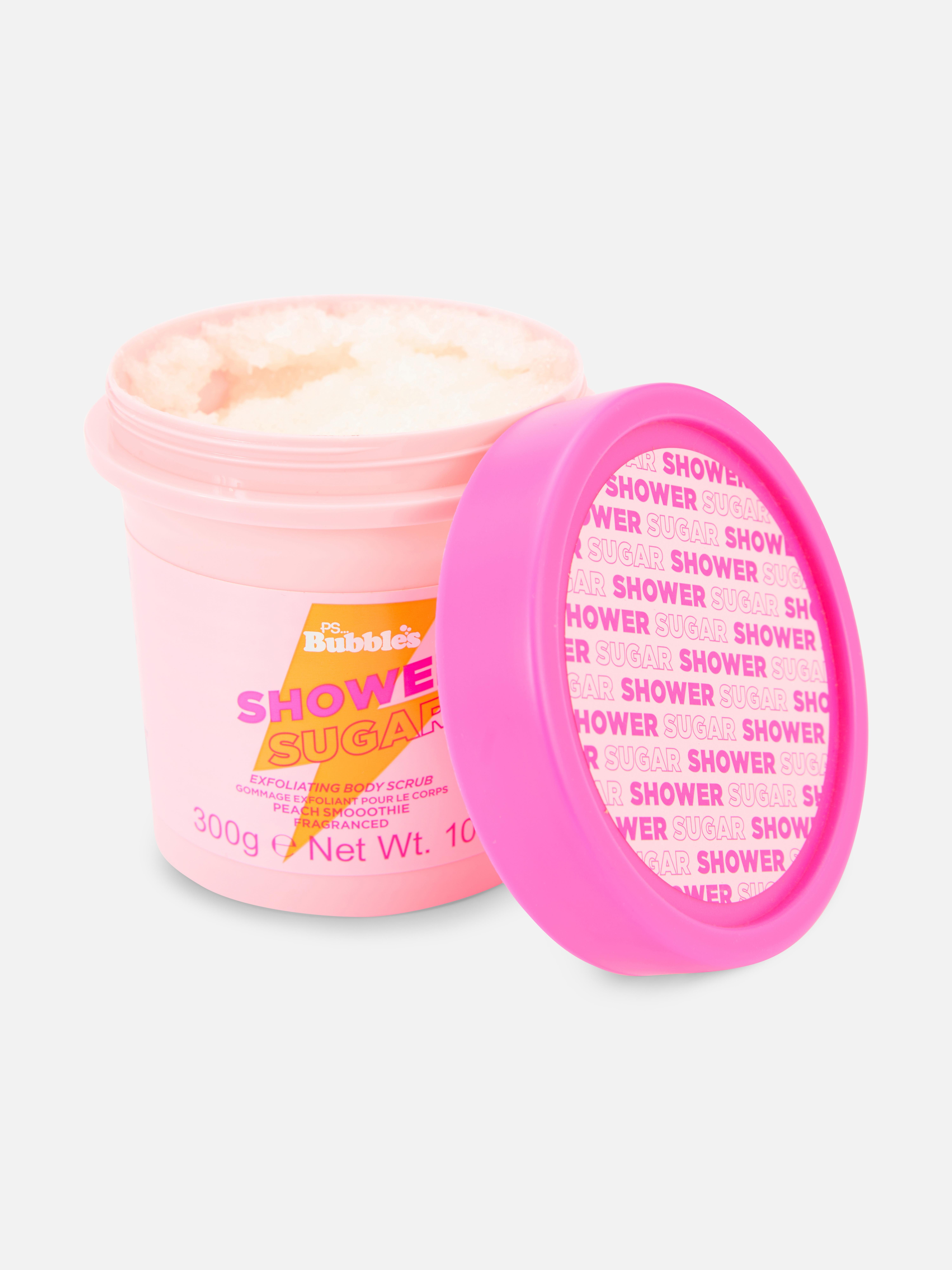 PS... Scrub de corp cu aromă de piersică Bubbles Exfoliază-ți pielea cu acest scrub de duș încântător