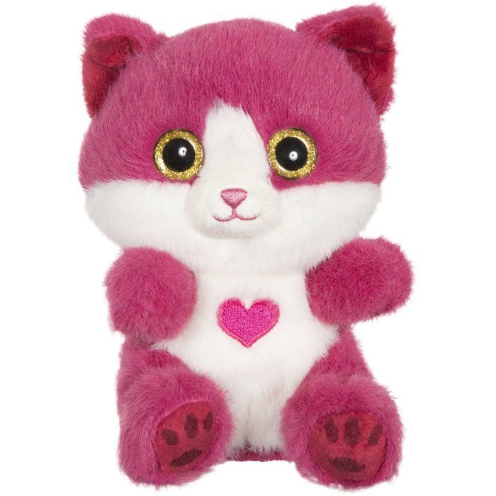 Peluche gatto Cutydoo Love - GIPSY TOYS - 13 cm - Rosa lampone