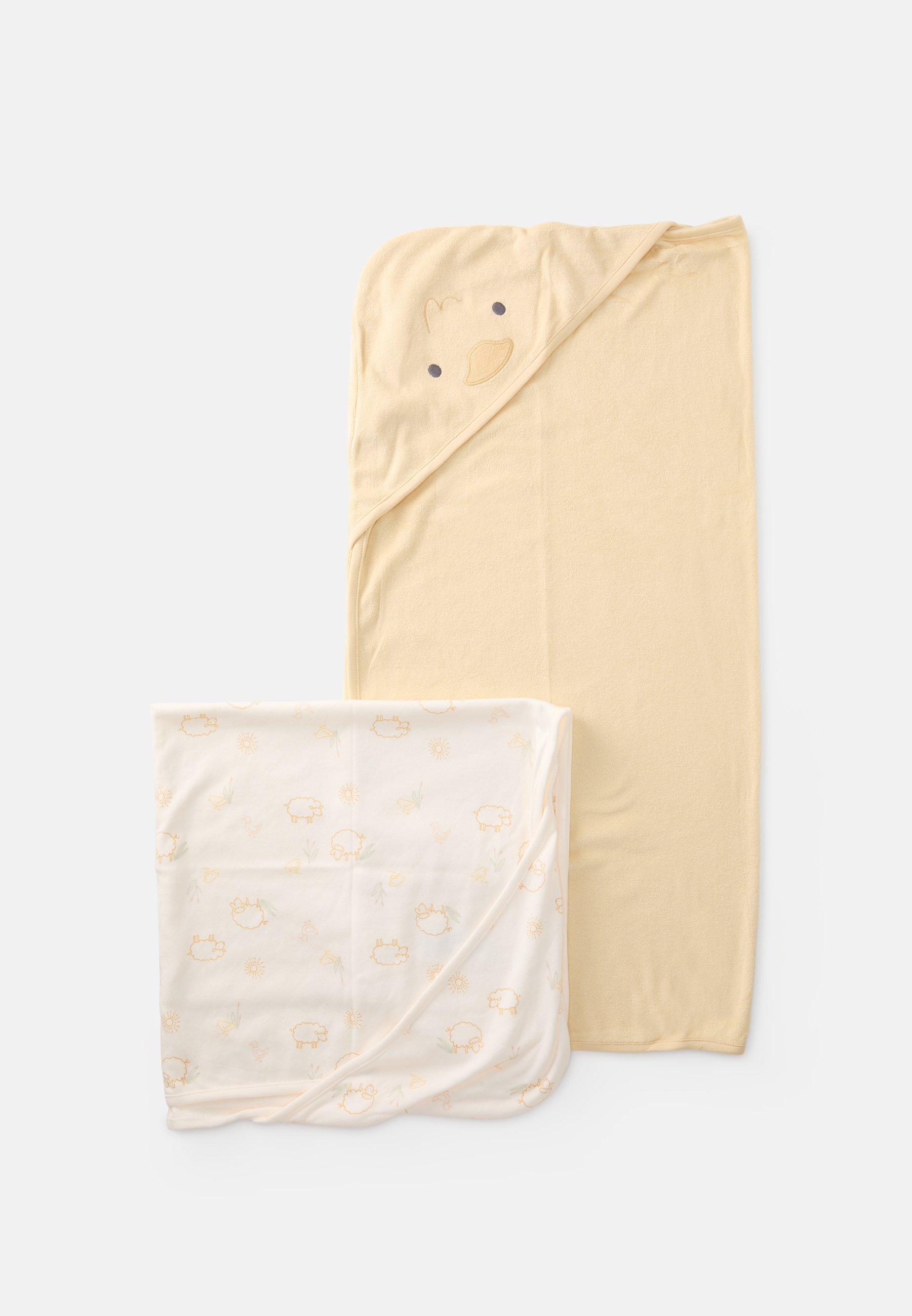 Lot de 2 serviettes de bain unisexes Carter's - Serviette de bain - blanc cassé/jaune
