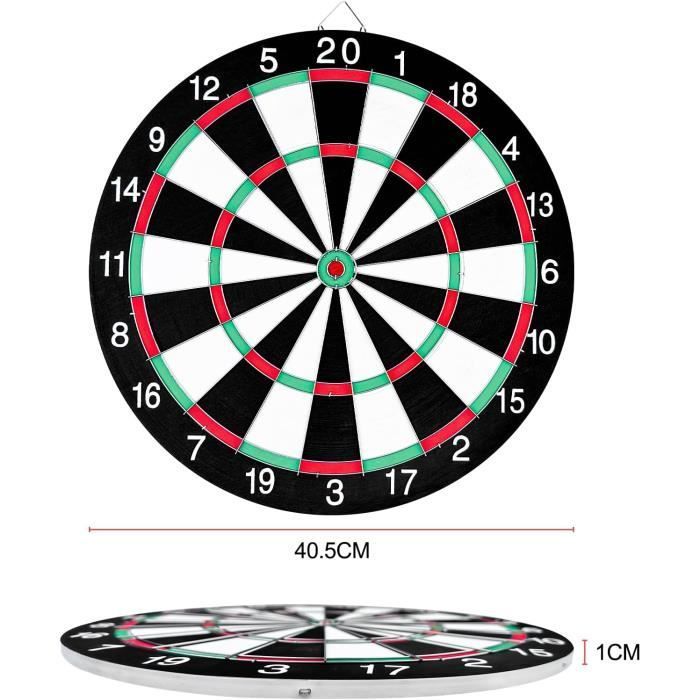 Jeu de Fléchettes 40.5CM, Cible de Fléchettes Professionnel, Jeux de Fléchettes Double Face, avec 6 Fléchettes, Les Loisirs Sport