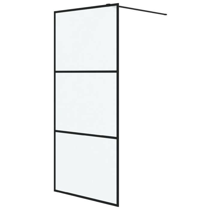 vidaXL Shower Screen, Partition, Shower Enclosure, Bathroom Interior, Splash Resistant, Black, 90x195 cm, 152111