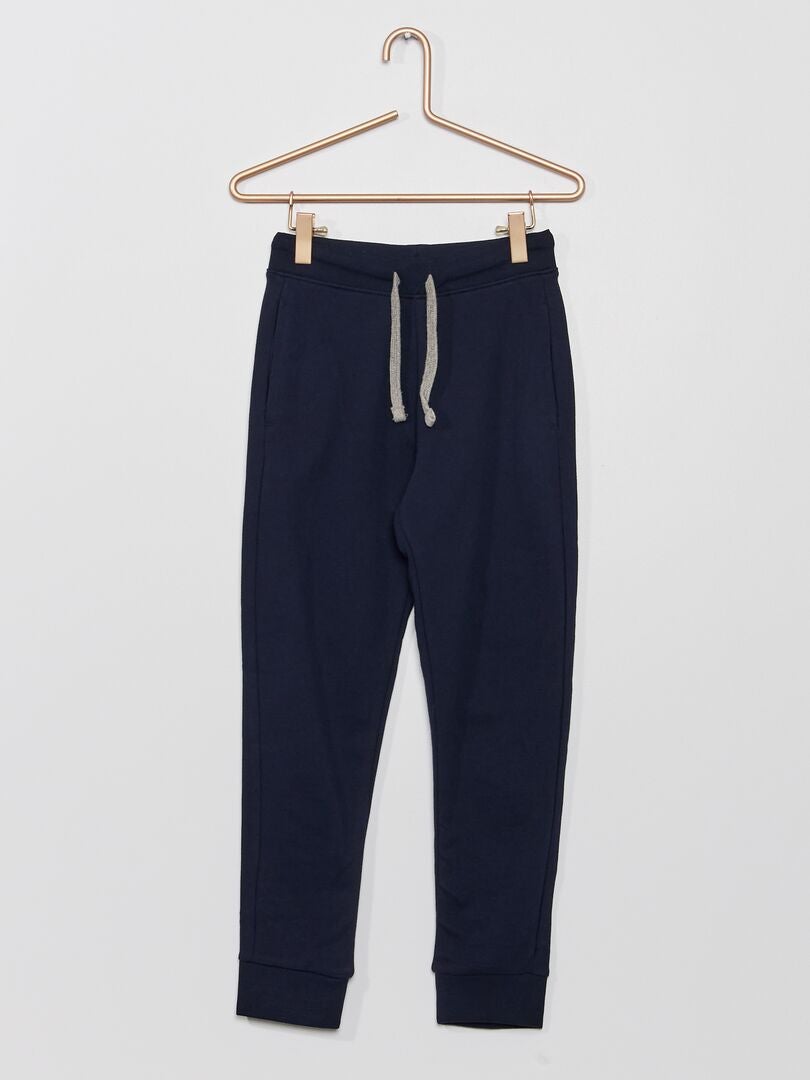 Effen katoenen joggingbroek - Marineblauw