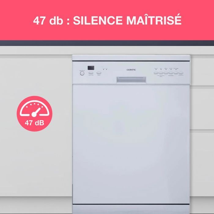 Lave-vaisselle pose libre OCEANIC OCEALV1247EWP - 12 couverts - blanc
