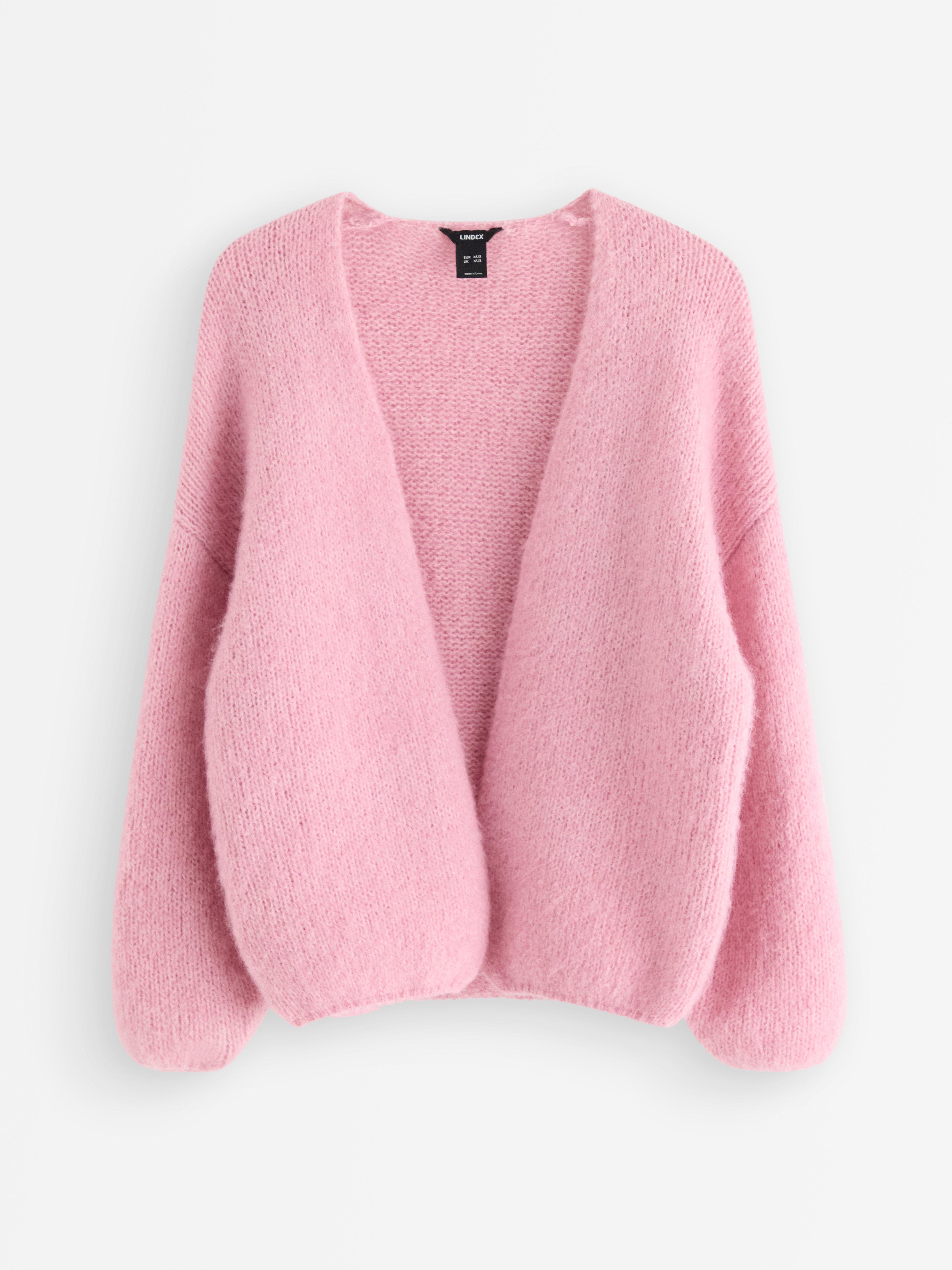 Strikket cardigan rosa