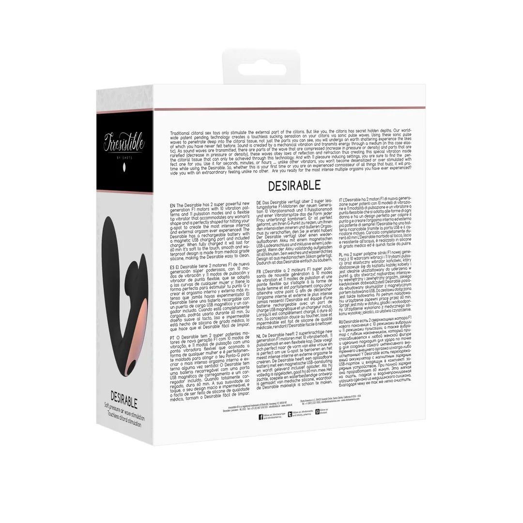 Neodoljiv vibrator s prisesalnim sistemom Shots Desirable Vibratorji za klitoris