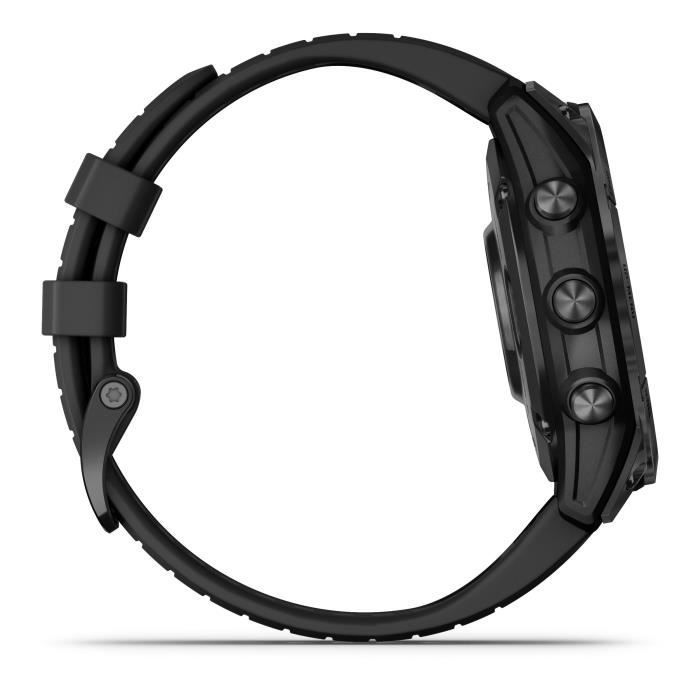 GARMIN - Fenix 7 Pro Solar Edition - Hochleistungs-Smartwatch - Stahl, Grau mit schwarzem Armband