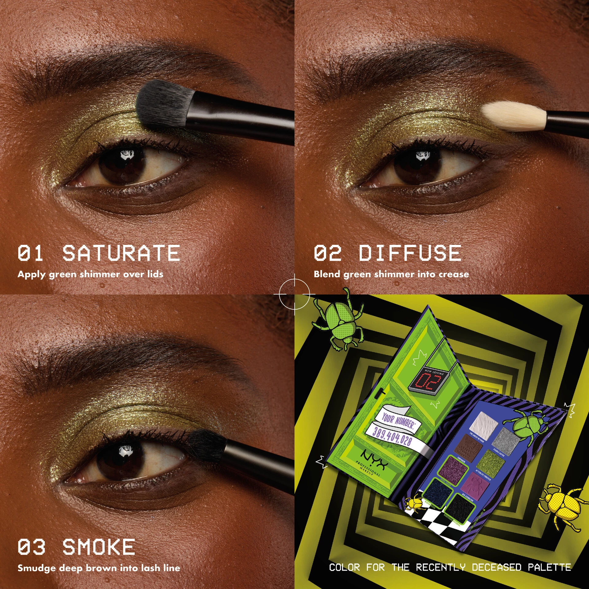 Beetlejuice boja za nedavno preminulu paletu boja s 8 nijansi - NYX Professional Makeup