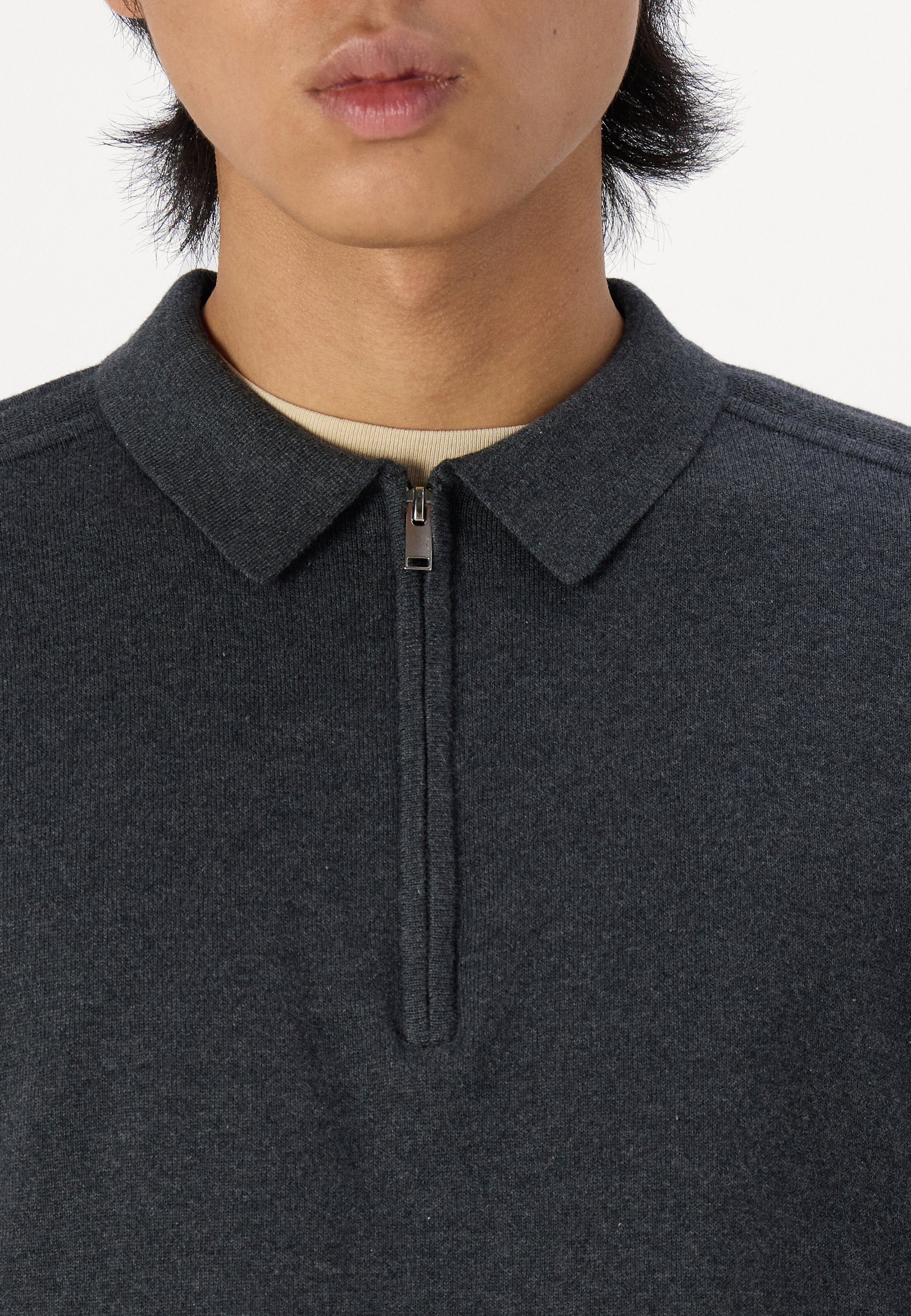 Pull Selected Homme SLHBERG HALF ZIP - Anthracite/mélange