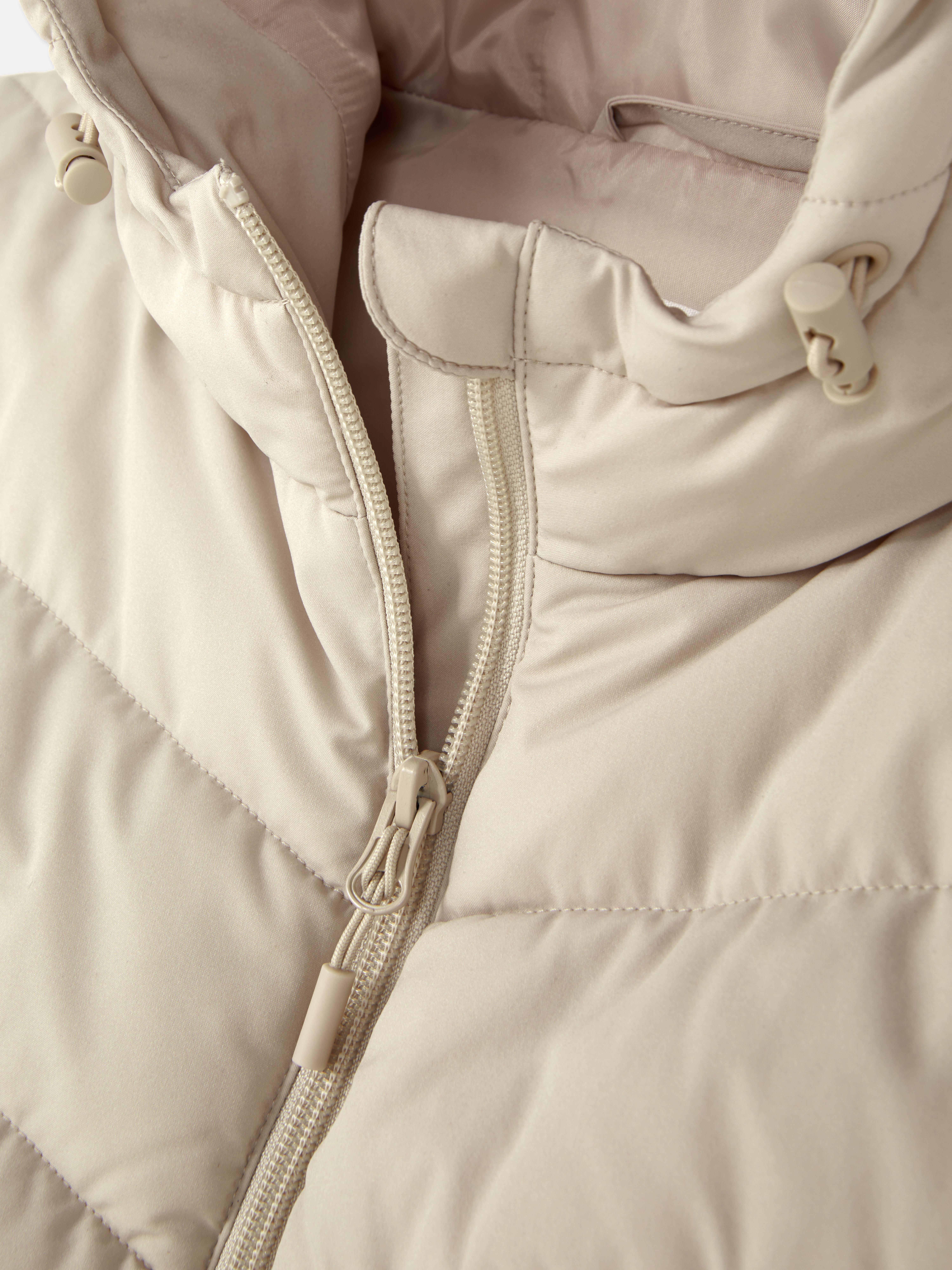 Giacca gilet con cappuccio, cappuccio regolabile con coulisse, cerniera e tasche