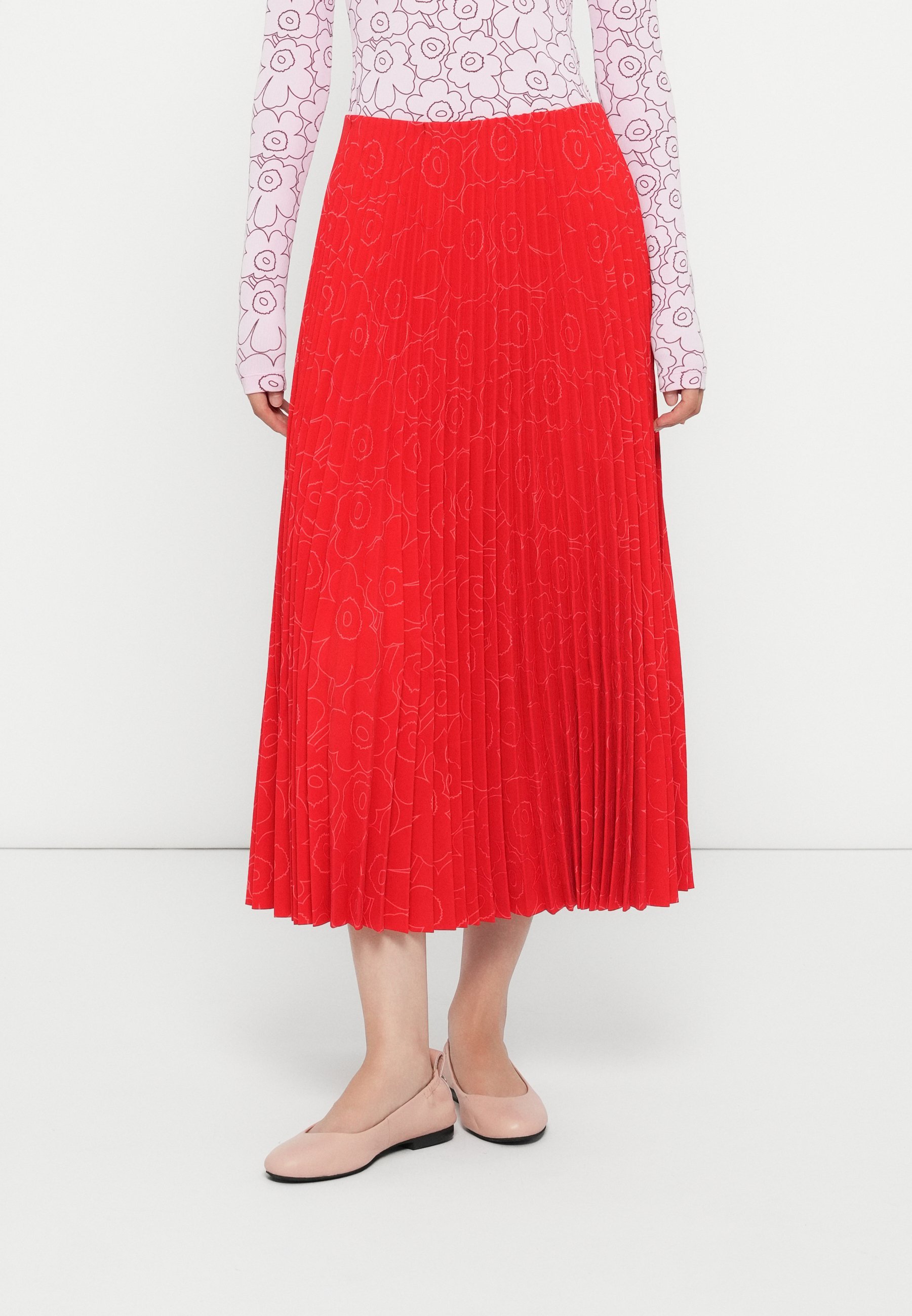Marimekko SELL PIIRTO UNIKKO - Plooirok - rood/felrood