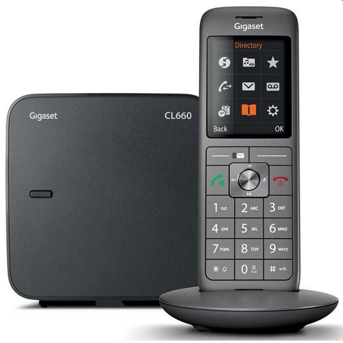Teléfono fijo inalámbrico GIGASET CL 660 Duo Antracita - Pantalla a color retroiluminada - Agenda telefónica con 400 contactos