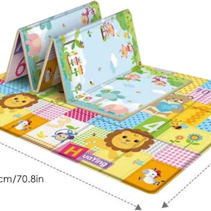 Large Foldable Baby Play Mat JZSH - Thick Waterproof Non-Slip Washable Toddler Play Mat Floor Play Area