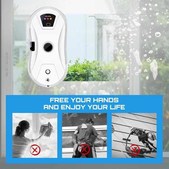 Robot lavavetri da 5600 Pa, robot lavavetri con spruzzatore, con telecomando e 10 panni
