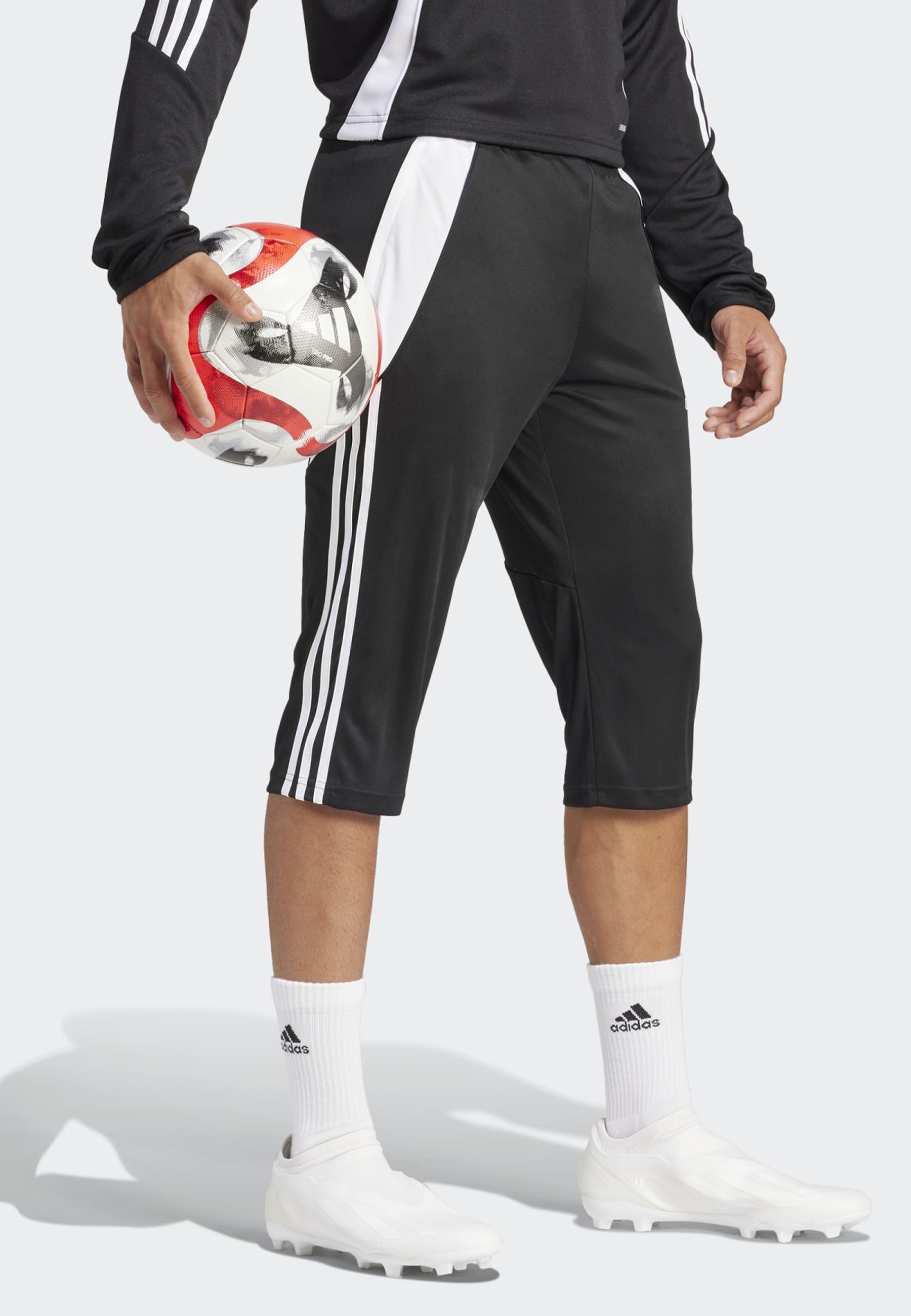 adidas Performance TIRO24 spodnie sportowe 3/4 - czarno-białe