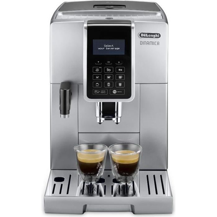 Cafetera espresso De'Longhi Dinamica ECAM350.75.S con molinillo incorporado - 6 recetas - Plata